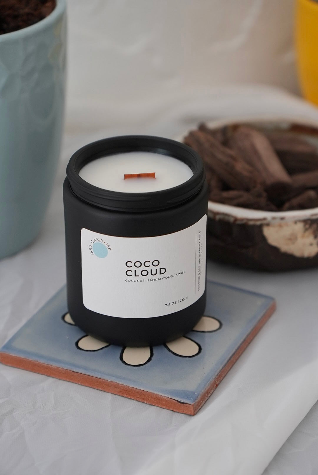 Wooden Wick Candle | Coconut & Soy wax | 7.5 oz