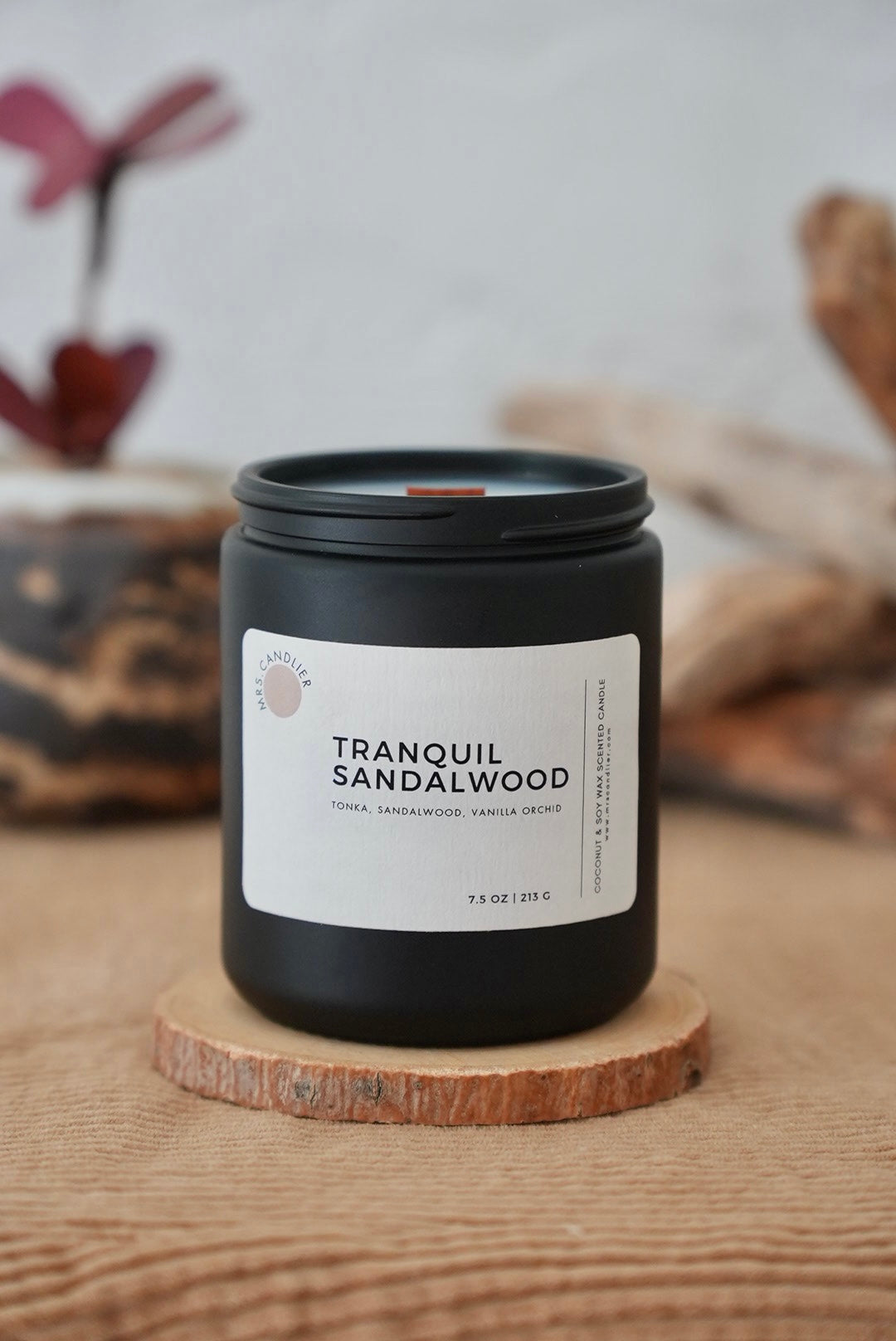 Wooden Wick Candle | Coconut & Soy wax | 7.5 oz