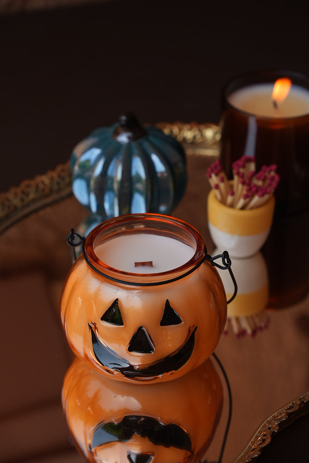 Jack O Lantern Pumpkin Candle 10 oz Orange