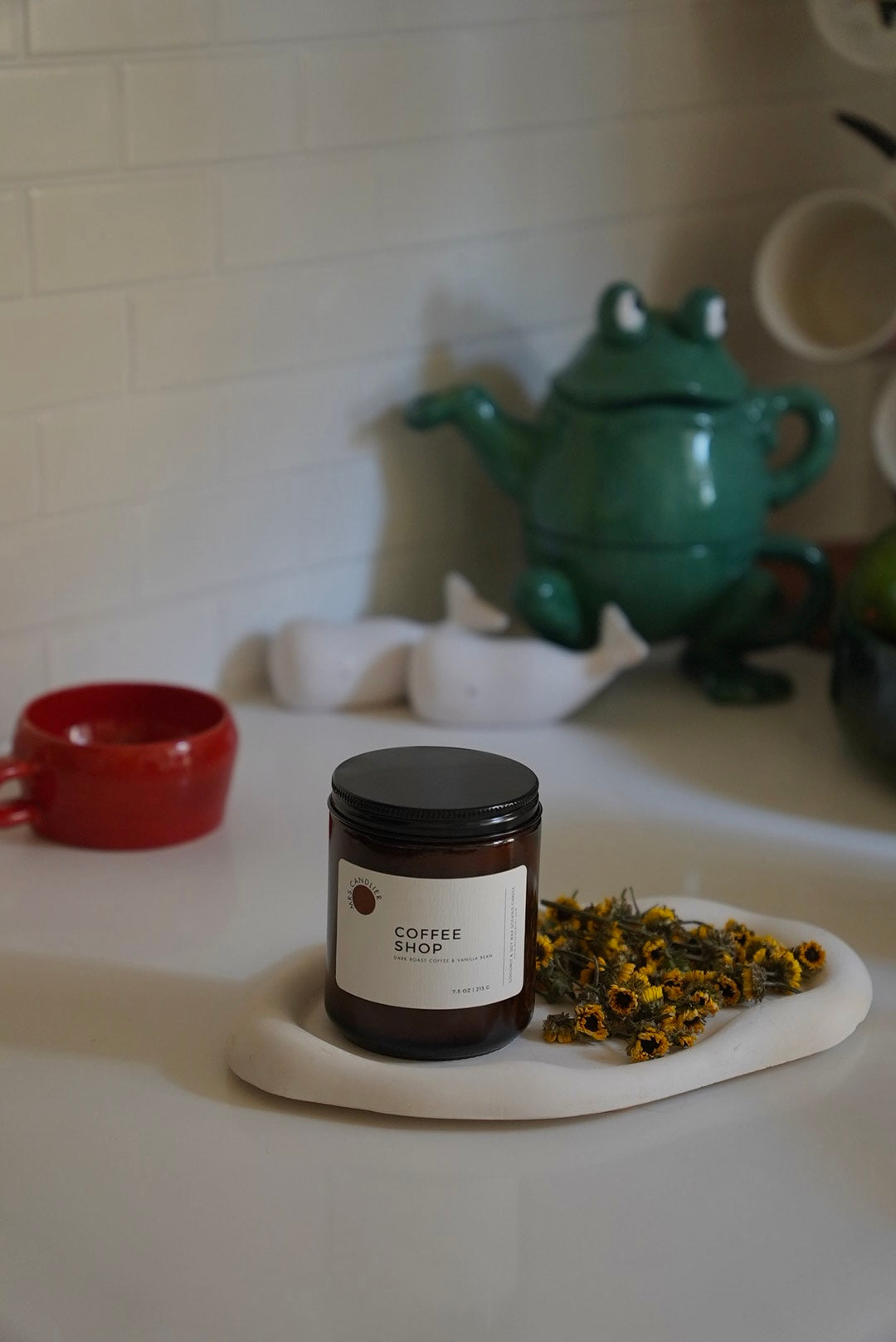 Wooden Wick Candle | Coconut wax | 7.5 oz | Amber Jar