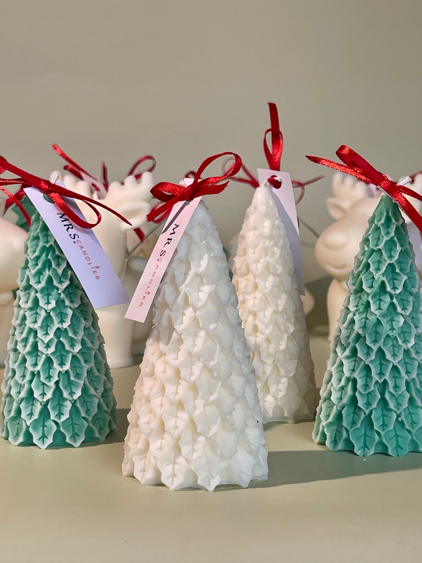 Christmas Tree All Natural Soy Pillar Wax Decorative Candle Winter Christmas