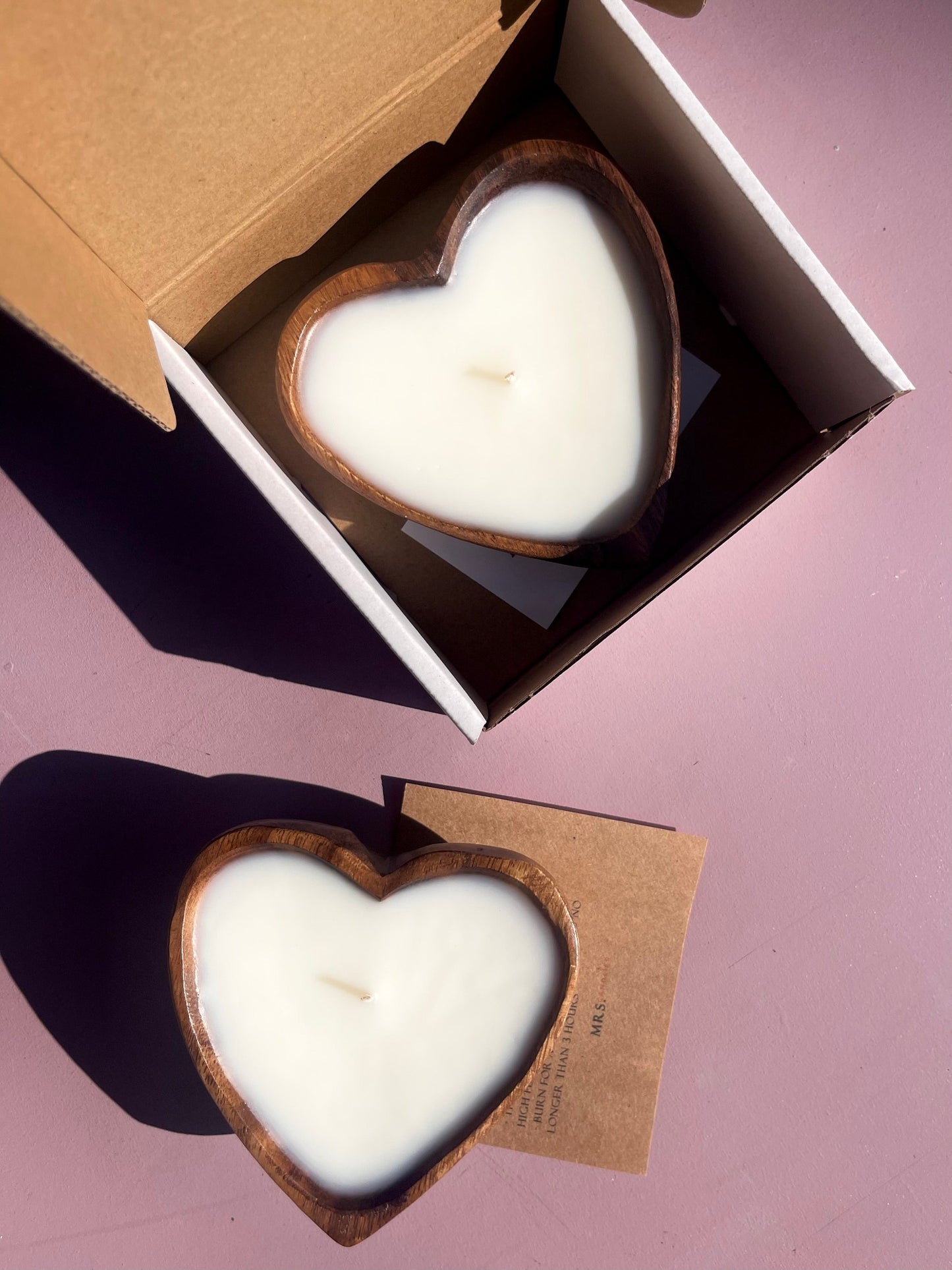 Wooden Heart Bowl Candle 3 OZ